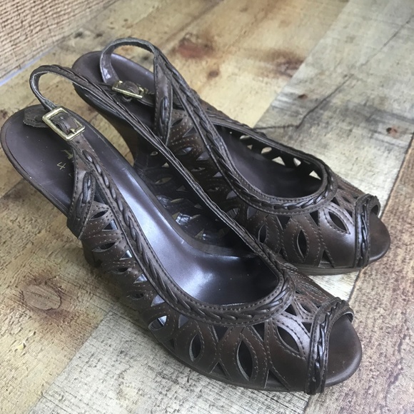 Angels 4 Ever slingback heels size 7.5 M brown - Picture 2 of 5